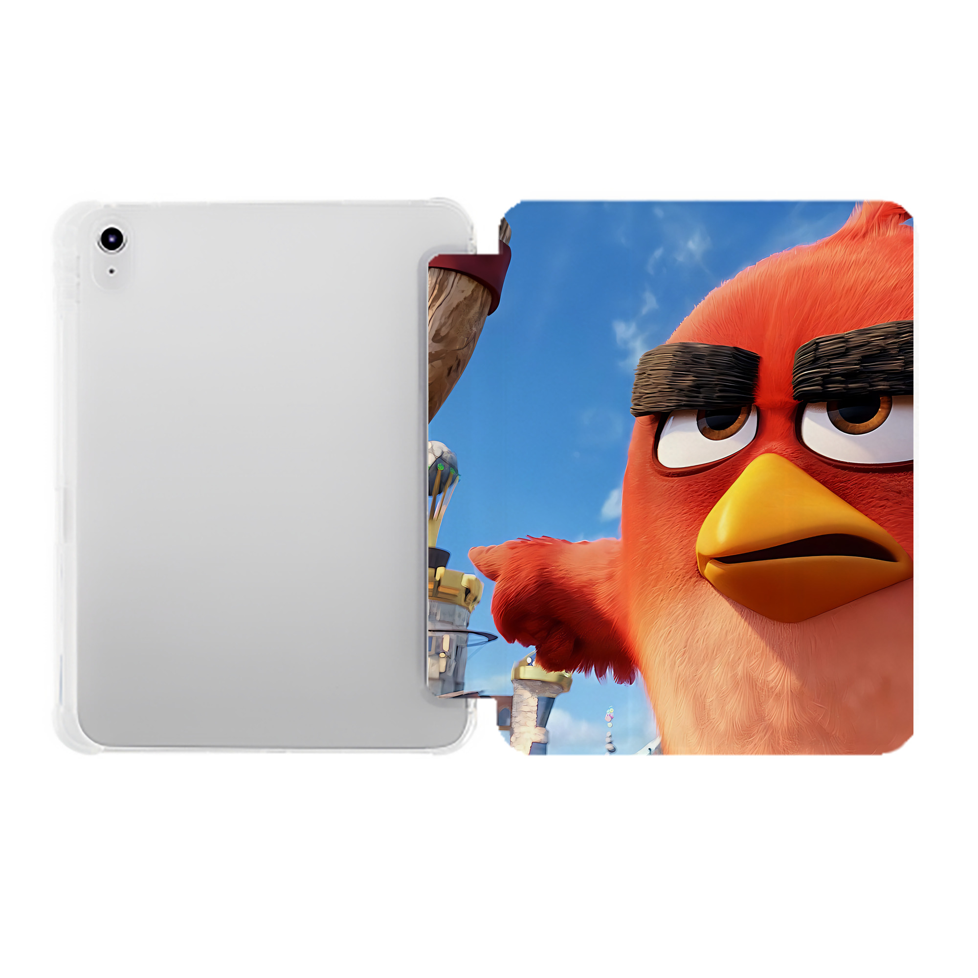 （画像用） Angry Birds アングリーバード IPad ケース ペン収納付き 三つ折りスタンド PUレザー×シリコン 対応機種9.5/10.5/10.9インチ